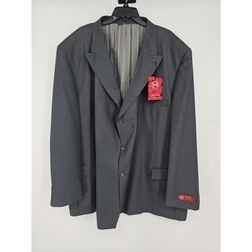 Caravelli Fusion Men's Suit 60R Gray Suit Blazer Jacket‎ Trousers 60x56